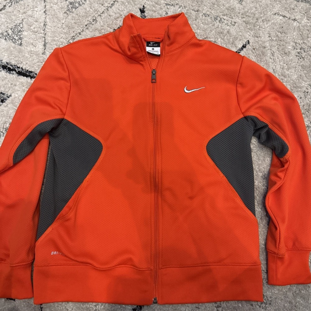 Nike Women's XL Orange Full Zip Dri Fit